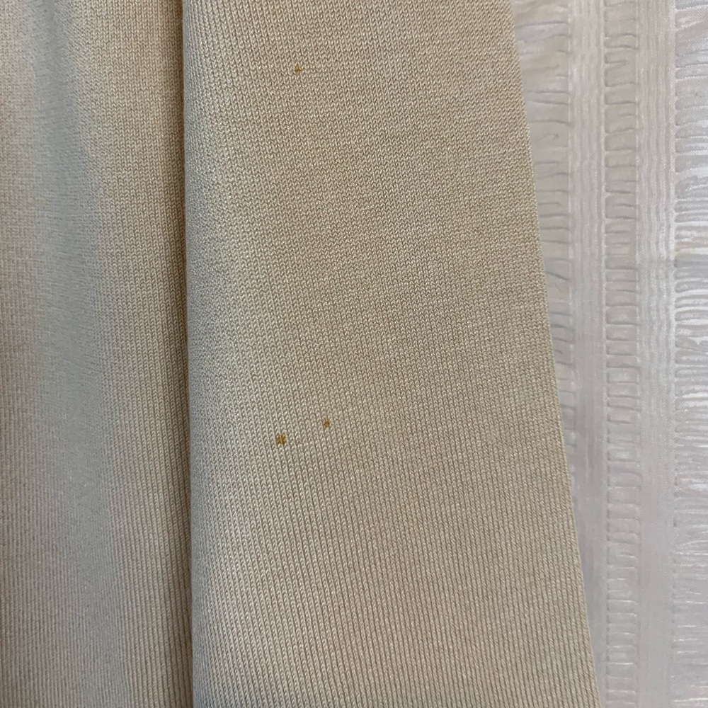 August Silk Stretch cardigan in tan. Size Large. Stain shown in photo - Picture 6 of 7